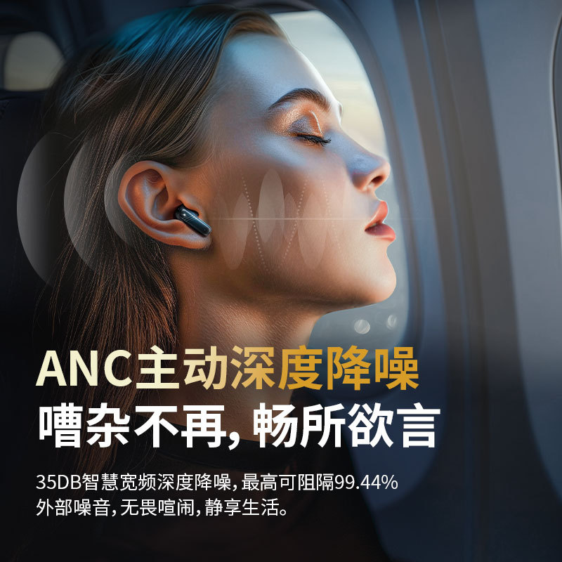 LX-10全彩触控屏ANC+ENC无线降噪蓝牙耳机多功能TWS入耳式耳机
