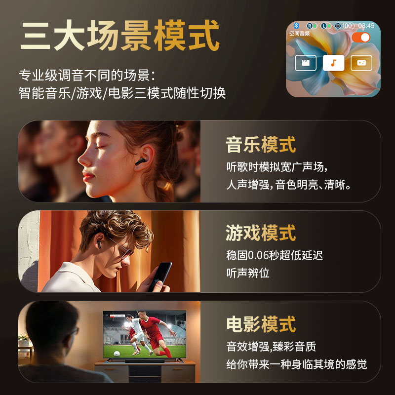 彩屏触控TWS入耳式降噪耳机高品质跨境无线蓝牙耳机