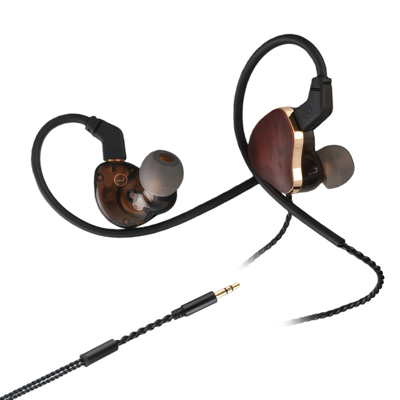 深圳源头工厂销售新款黑胡桃木双喇叭监听耳机立体声环绕游戏小耳机