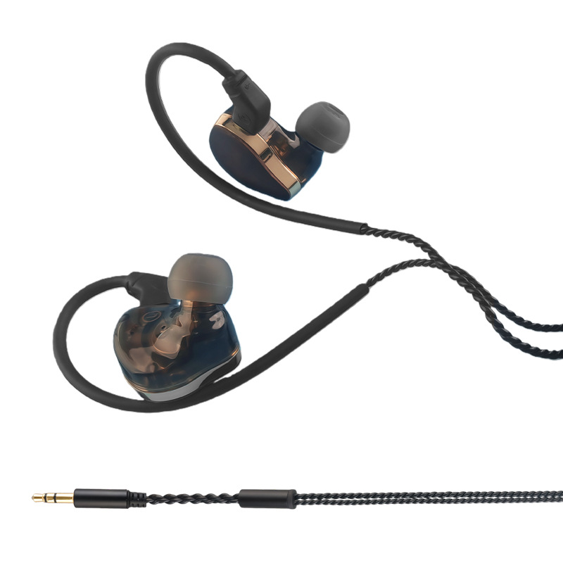 深圳源头工厂销售新款黑胡桃木双喇叭监听耳机立体声环绕游戏小耳机